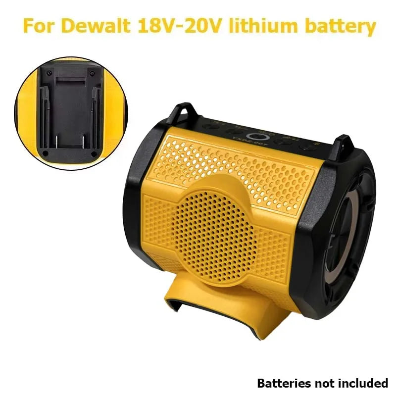 Caixa de Som Bluetooth 6D For Milwaukee/Makita/Dewalt/Bosch 18V 20V Battery With USB Type-C Port Charge Player Loudspeaker Amplifier