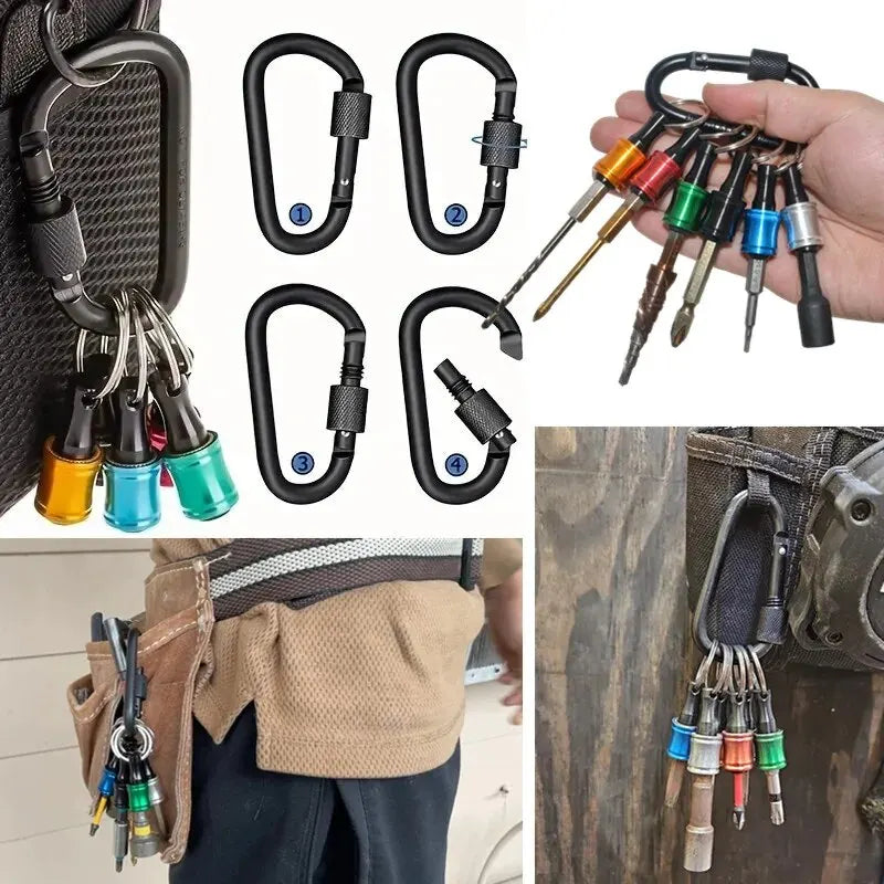 Chaveiro Porta-Bits 1/4" (Kit com 6 unidades) – Troca Rápida e Segurança no Alto!