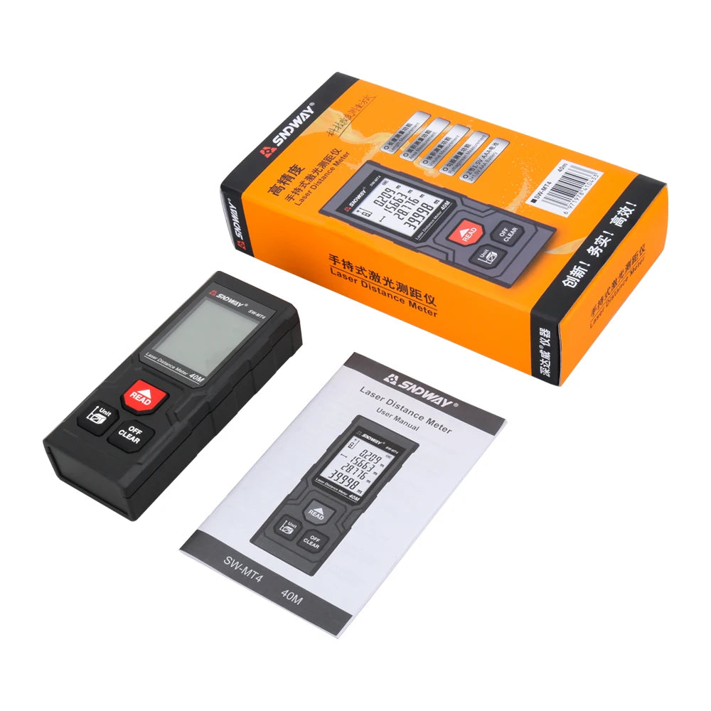 SNDWAY Laser Distance Meter 50m 70m 100m 120m Rangefinder Digital Range Finder Trena Roulette Ruler Distance Measuring Tape
