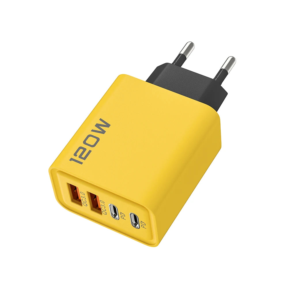 Carregador Inteligente com 4 Entradas USB – 120W de Potência, Carregamento Rápido e Seguro