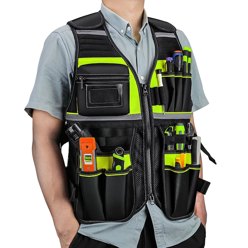 Colete de Ferramentas Profissional com Múltiplos Bolsos – Alta Resistência
