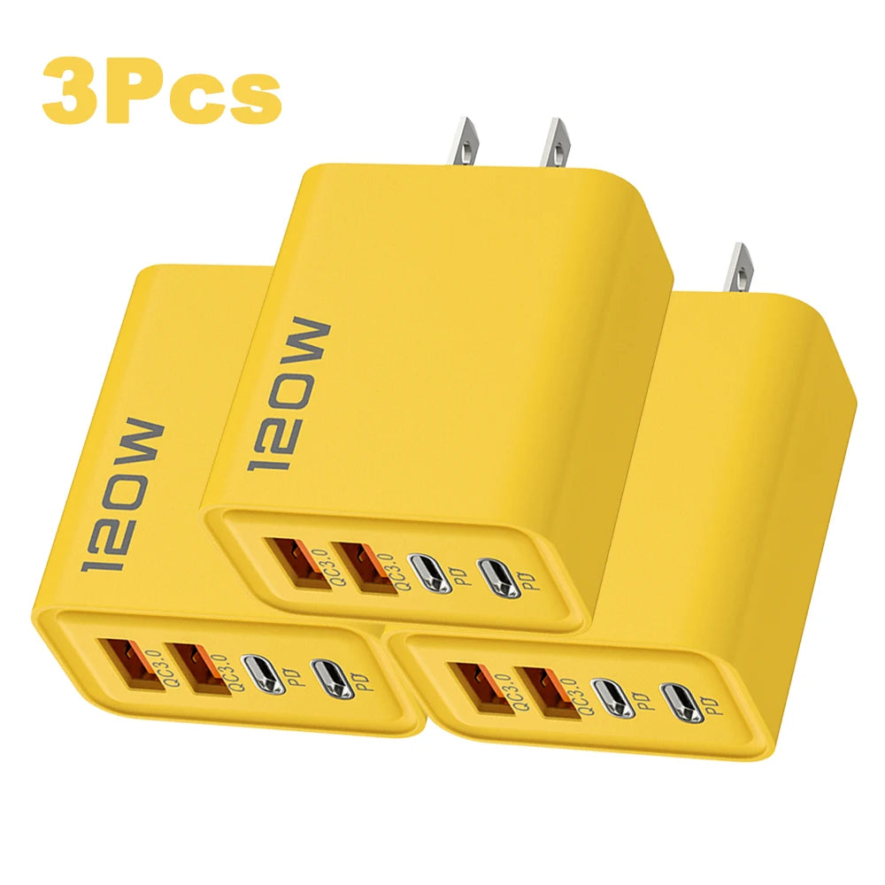 Carregador Inteligente com 4 Entradas USB – 120W de Potência, Carregamento Rápido e Seguro