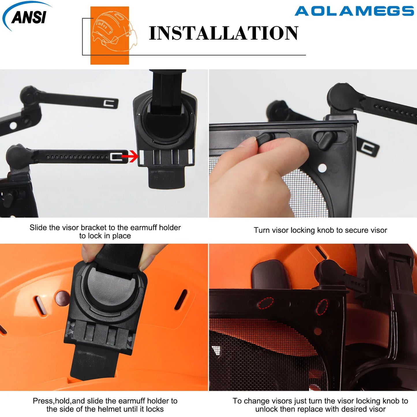 Capacete de Segurança Aolamegs com Óculos Protetores – Proteção Completa para Trabalhos Externos!