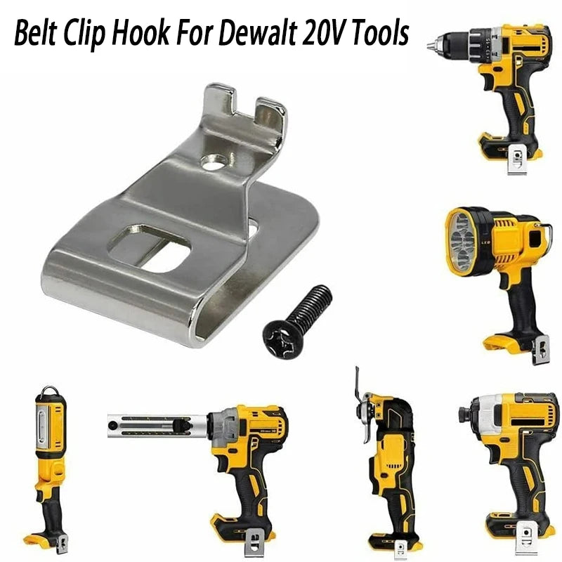 Kit com 6 Ganchos de Cinto Inox para Furadeiras Dewalt 20V – Fixação Rápida e Segura!