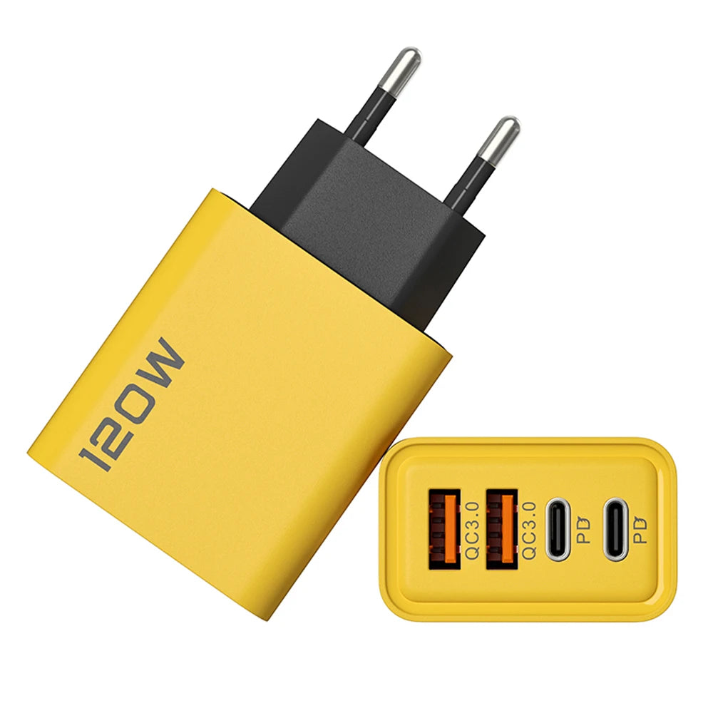 Carregador Inteligente com 4 Entradas USB – 120W de Potência, Carregamento Rápido e Seguro