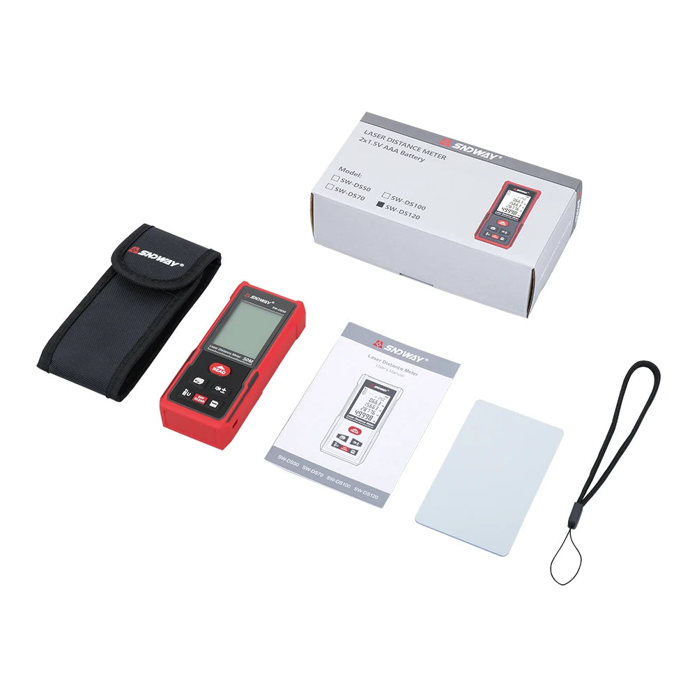SNDWAY Laser Distance Meter 50m 70m 100m 120m Rangefinder Digital Range Finder Trena Roulette Ruler Distance Measuring Tape