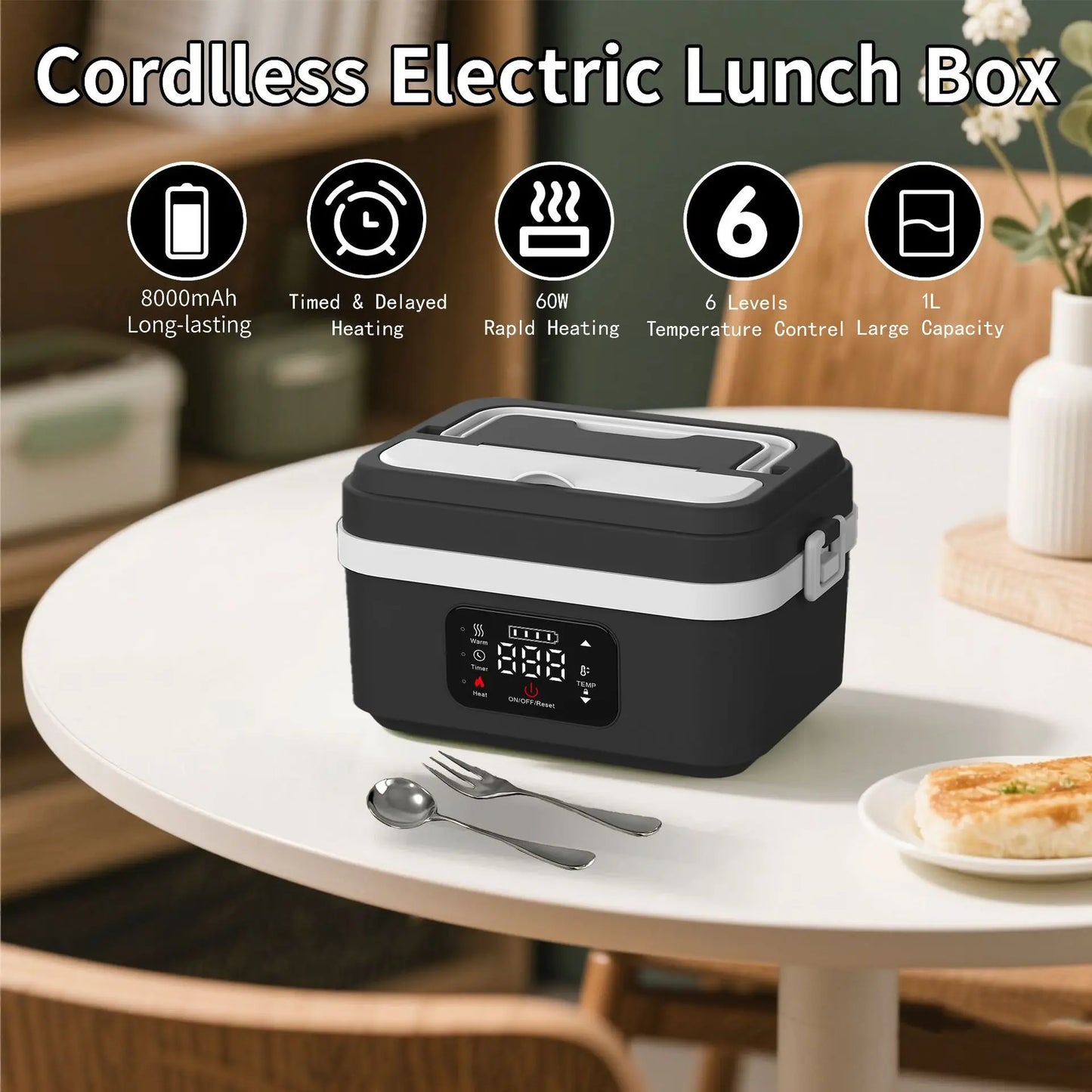 Lunch Box Elétrica Portátil 8000mAh