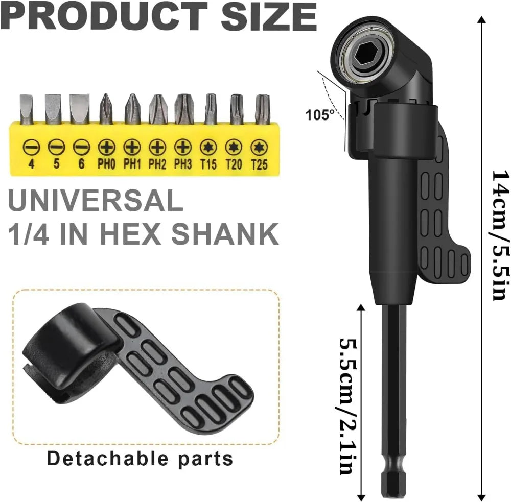 Kit Completo de Extensões e Adaptadores para Furadeira – Flexível, Rotativo e Multifuncional!