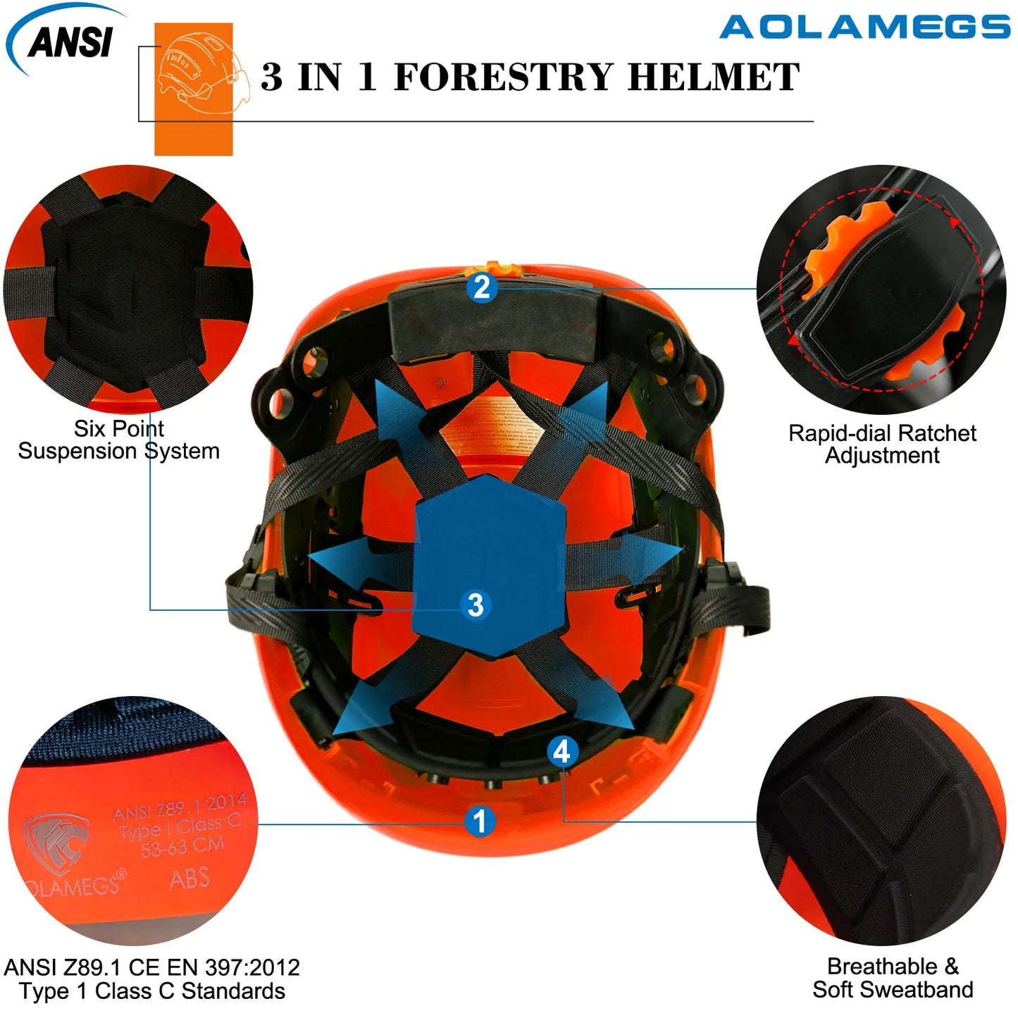 Capacete de Segurança Aolamegs com Óculos Protetores – Proteção Completa para Trabalhos Externos!