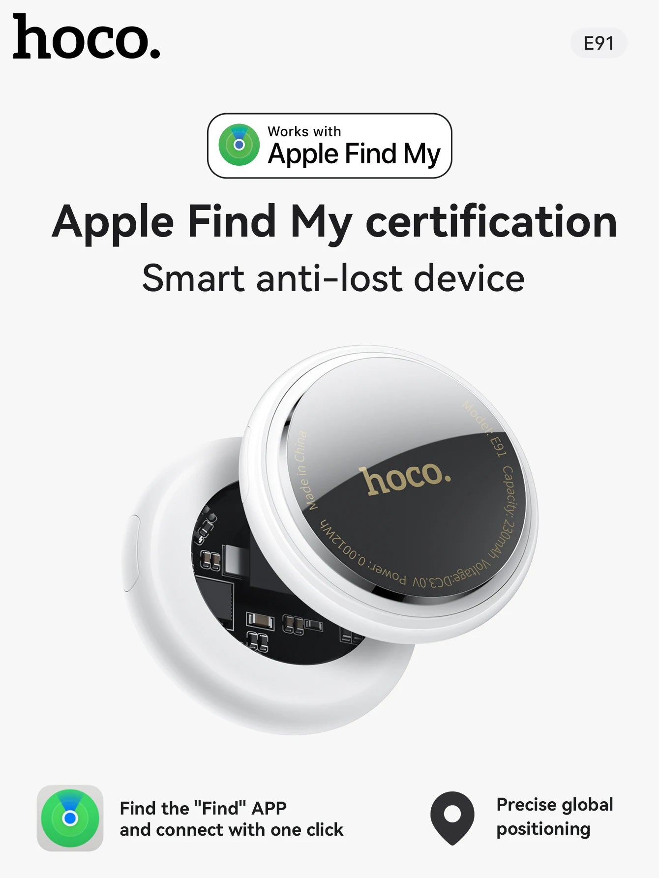 E91 Airtag Bluetooth GPS Smart Tracker