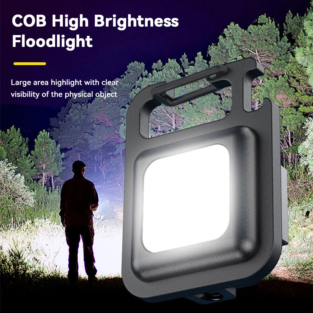 Super Bright Mini COB – Lanterna de Bolso Portátil com Ímã | 4 Modos de Iluminação, Recarregável via USB, Ideal para Camping, Trabalho e Emergências