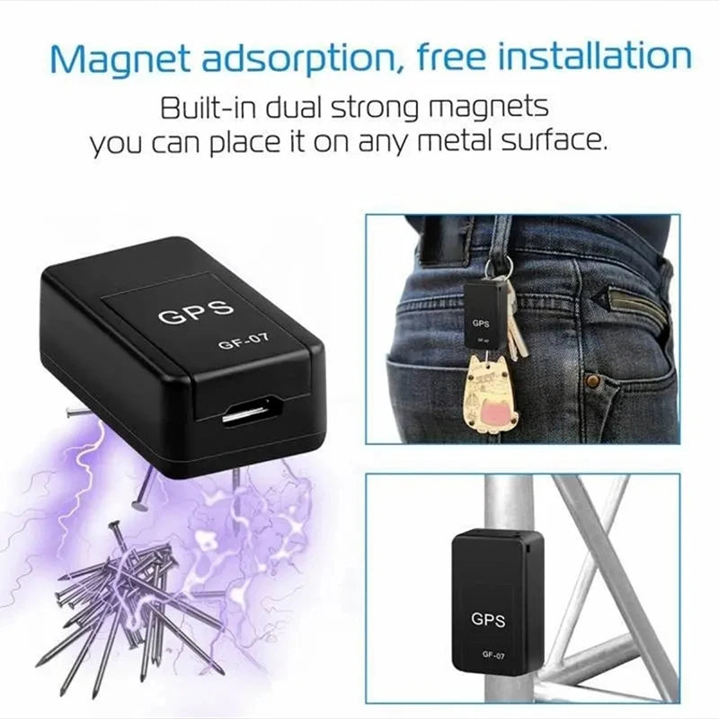 GF07 Rastreador GPS Magnético Mini — Monitoramento em Tempo Real para Carros, Animais e Muito Mais