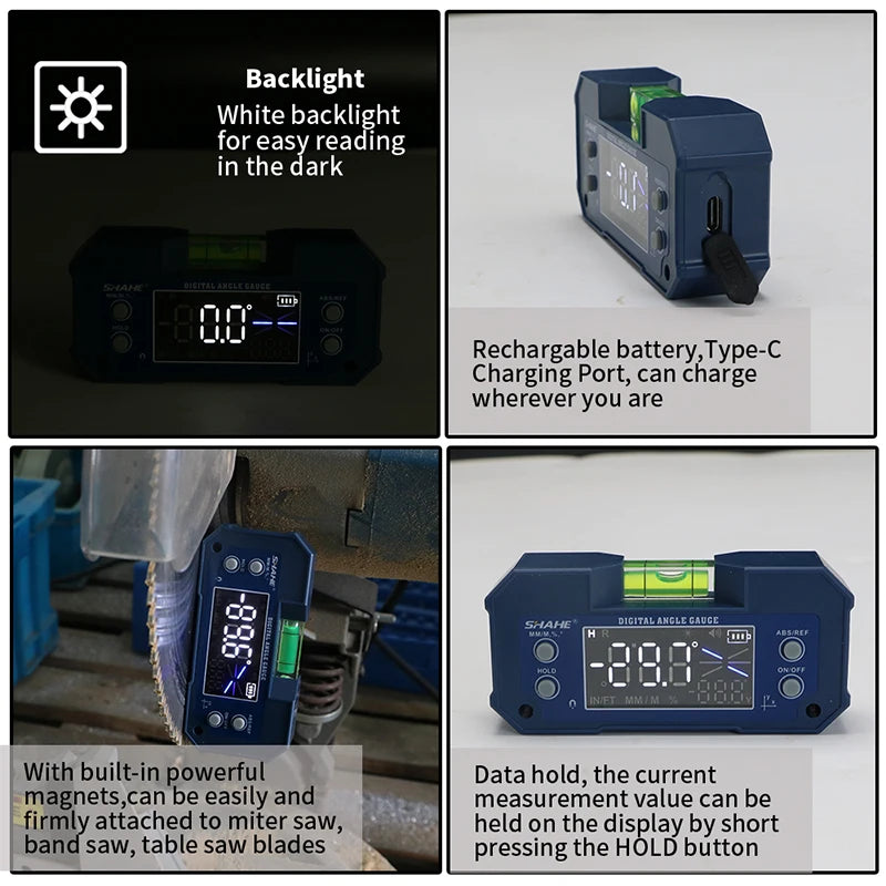 Medidor Digital de Ângulo com Ímã e Tela Iluminada — Precisão Absoluta em Suas Medições!