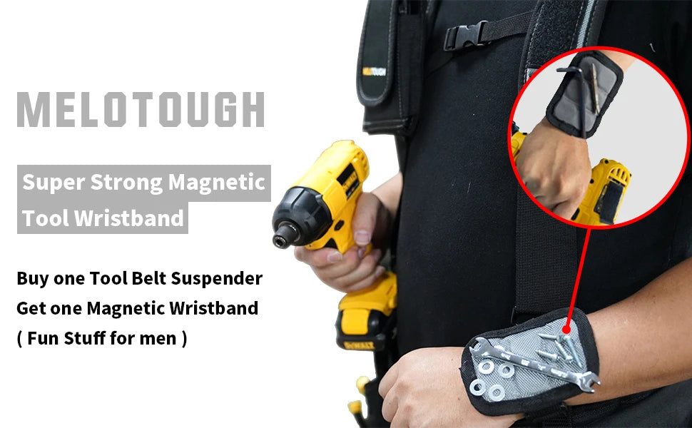 MELOTOUGH Suspensório Magnético para Cinto de Ferramentas – Conforto Extremo e Praticidade no Seu Trabalho