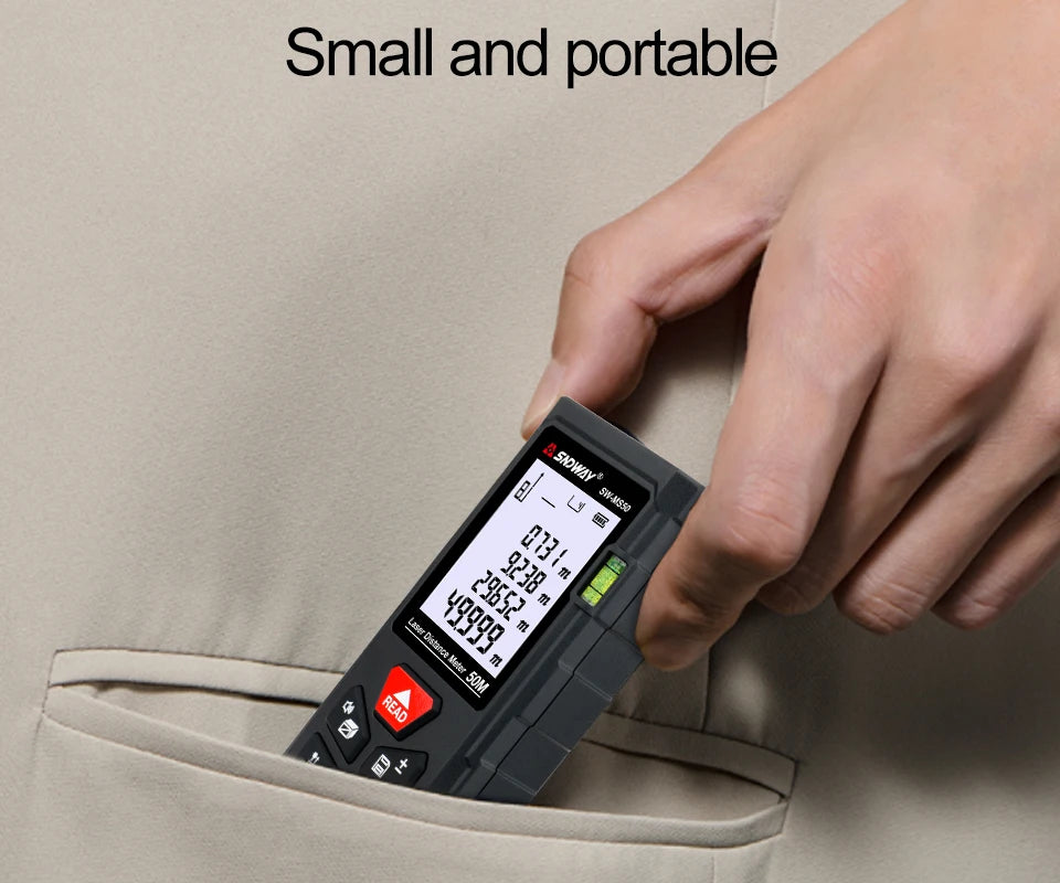 SNDWAY Laser Distance Meter 50m 70m 100m 120m Rangefinder Digital Range Finder Trena Roulette Ruler Distance Measuring Tape