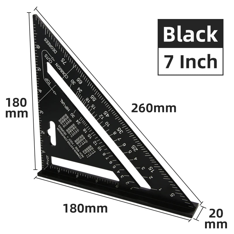 Esquadro Multifuncional em Liga de Alumínio — Precisão e Versatilidade para Profissionais e DIY!