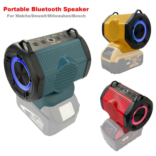Caixa de Som Bluetooth 6D For Milwaukee/Makita/Dewalt/Bosch 18V 20V Battery With USB Type-C Port Charge Player Loudspeaker Amplifier