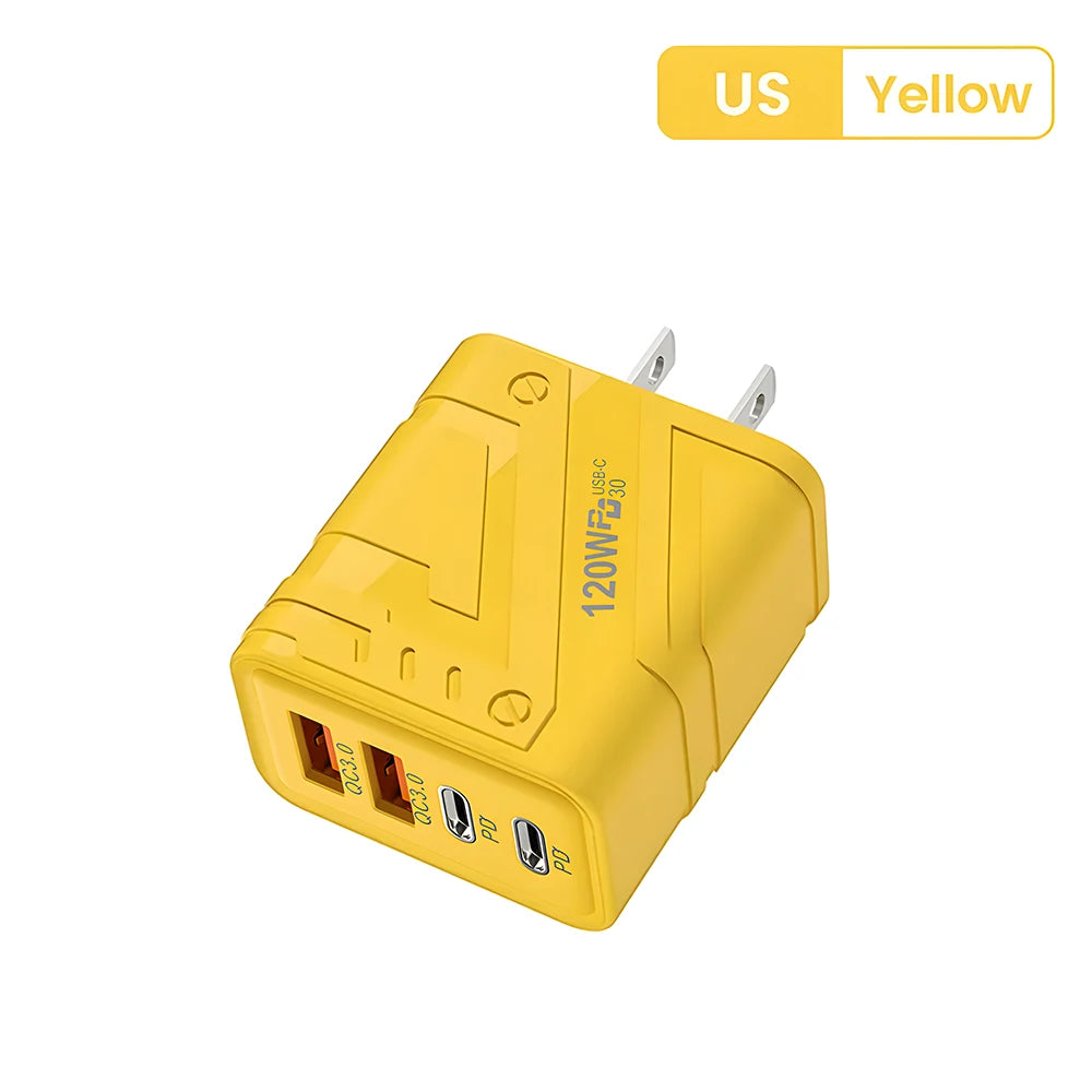 Carregador Inteligente com 4 Entradas USB – 120W de Potência, Carregamento Rápido e Seguro