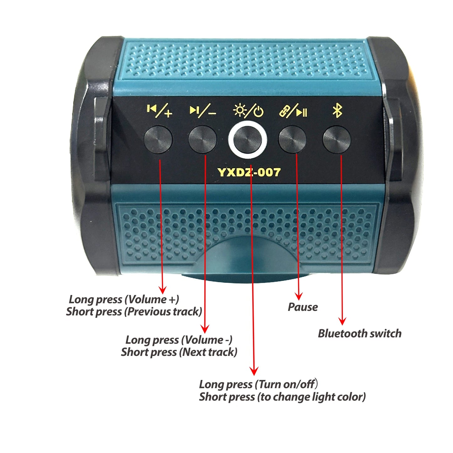 Caixa de Som Bluetooth 6D For Milwaukee/Makita/Dewalt/Bosch 18V 20V Battery With USB Type-C Port Charge Player Loudspeaker Amplifier