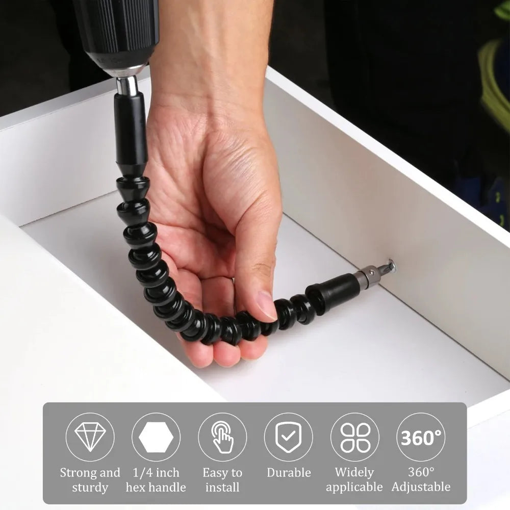 Kit Completo de Extensões e Adaptadores para Furadeira – Flexível, Rotativo e Multifuncional!