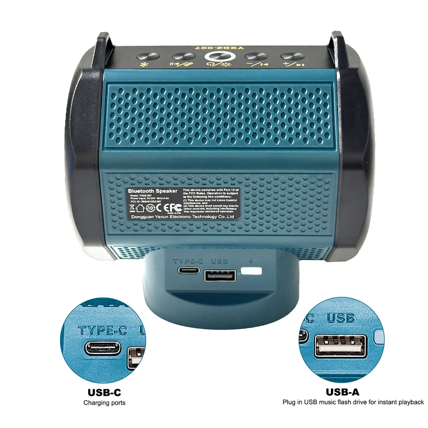 Caixa de Som Bluetooth 6D For Milwaukee/Makita/Dewalt/Bosch 18V 20V Battery With USB Type-C Port Charge Player Loudspeaker Amplifier