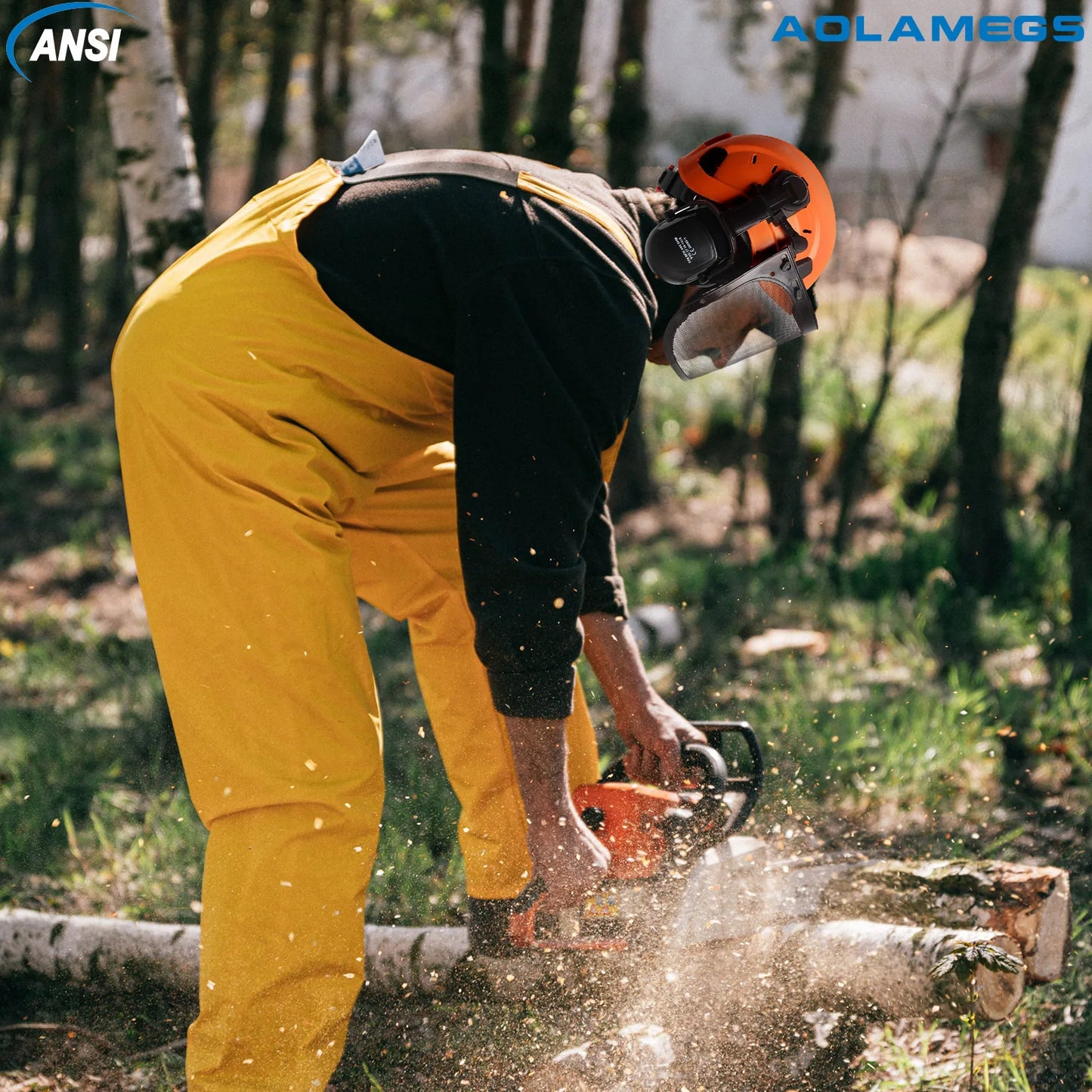 Capacete de Segurança Aolamegs com Óculos Protetores – Proteção Completa para Trabalhos Externos!