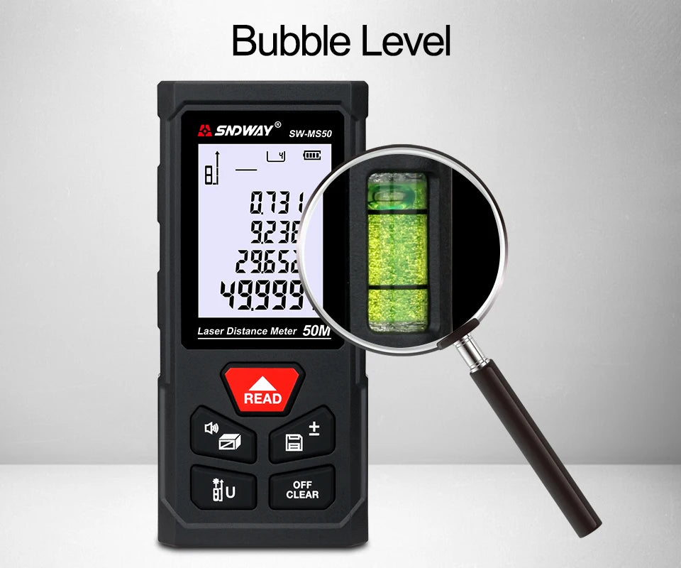 SNDWAY Laser Distance Meter 50m 70m 100m 120m Rangefinder Digital Range Finder Trena Roulette Ruler Distance Measuring Tape