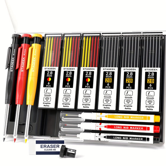Kit Profissional de Lápis de Carpinteiro STGAEEK – Precisão, Resistência e Durabilidade em Cada Traço!