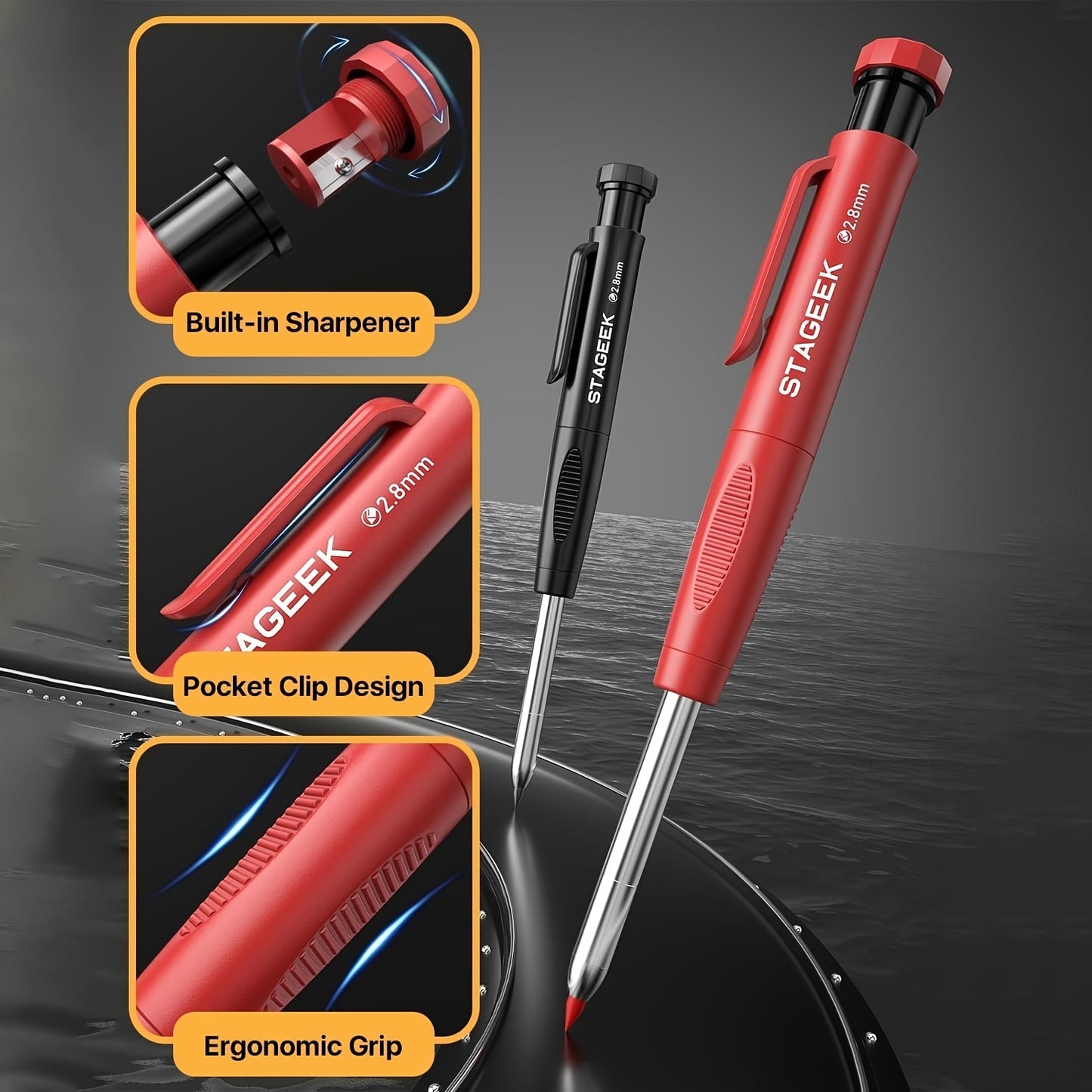 Kit Profissional de Lápis de Carpinteiro STGAEEK – Precisão, Resistência e Durabilidade em Cada Traço!