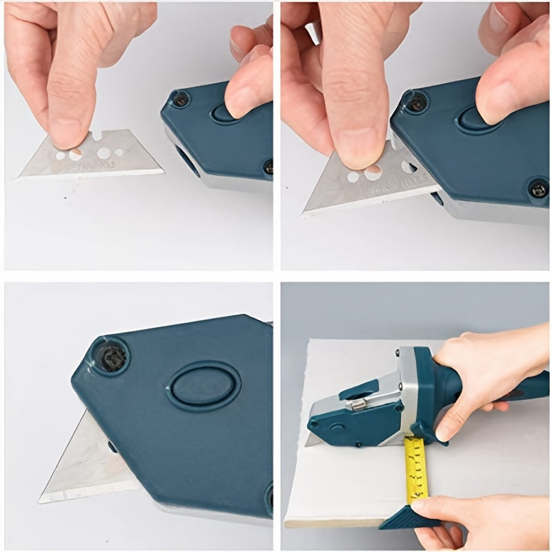 Kit Profissional Cortador Multi‑Material – Drywall Cutter com Trena 5 m, Alumínio + TPR e Lâminas para DIY e Profissionais